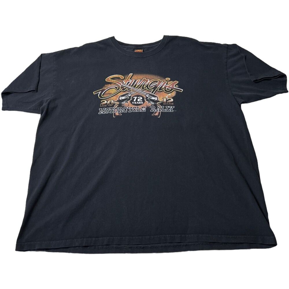 Strugis Motorcycle Rally 2012 Graphic Hot Leather Black T-shirt Men’s Size 3XL